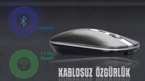 INCA Iwm-531rg Bluetooth Wireless Rechargeable Special Metallic Silent Mouse